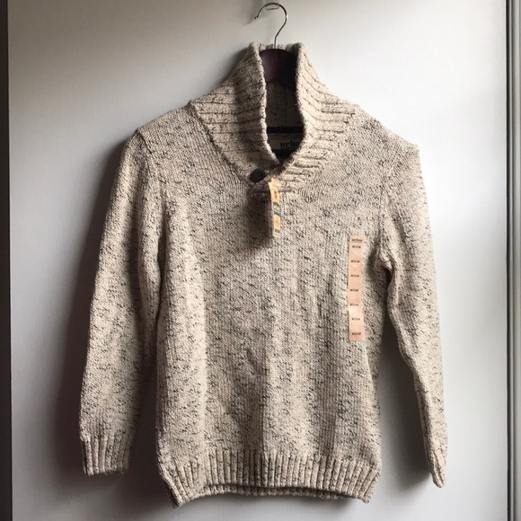 Urban Pipeline NWT Boy’s mock Neck Sweater Cream Heathered Cotton Blend sz Med - Picture 3 of 9